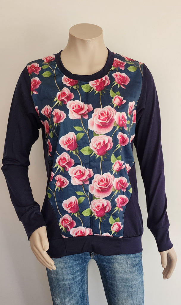 Navy Rose Merino Jumper