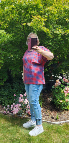 Red & Blue Gingham Linen DixieTop