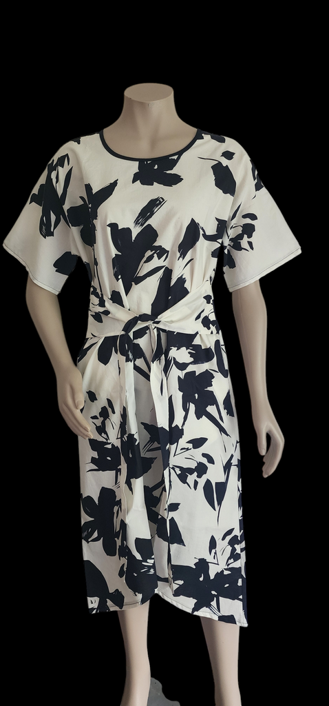 Cream Cotton Tie Dress