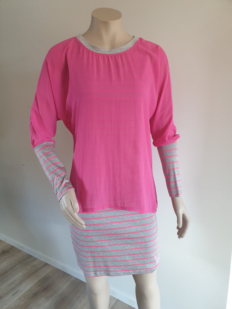 Pink Batwing Top