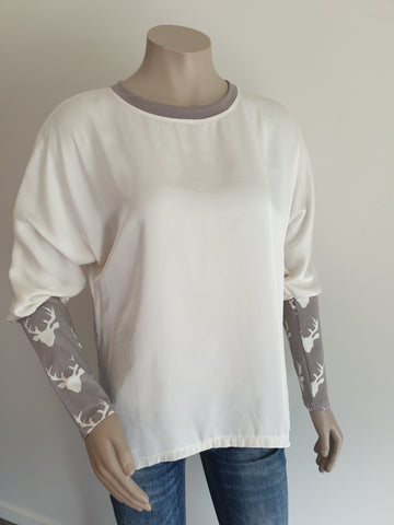 Cream Stag  Batwing Top