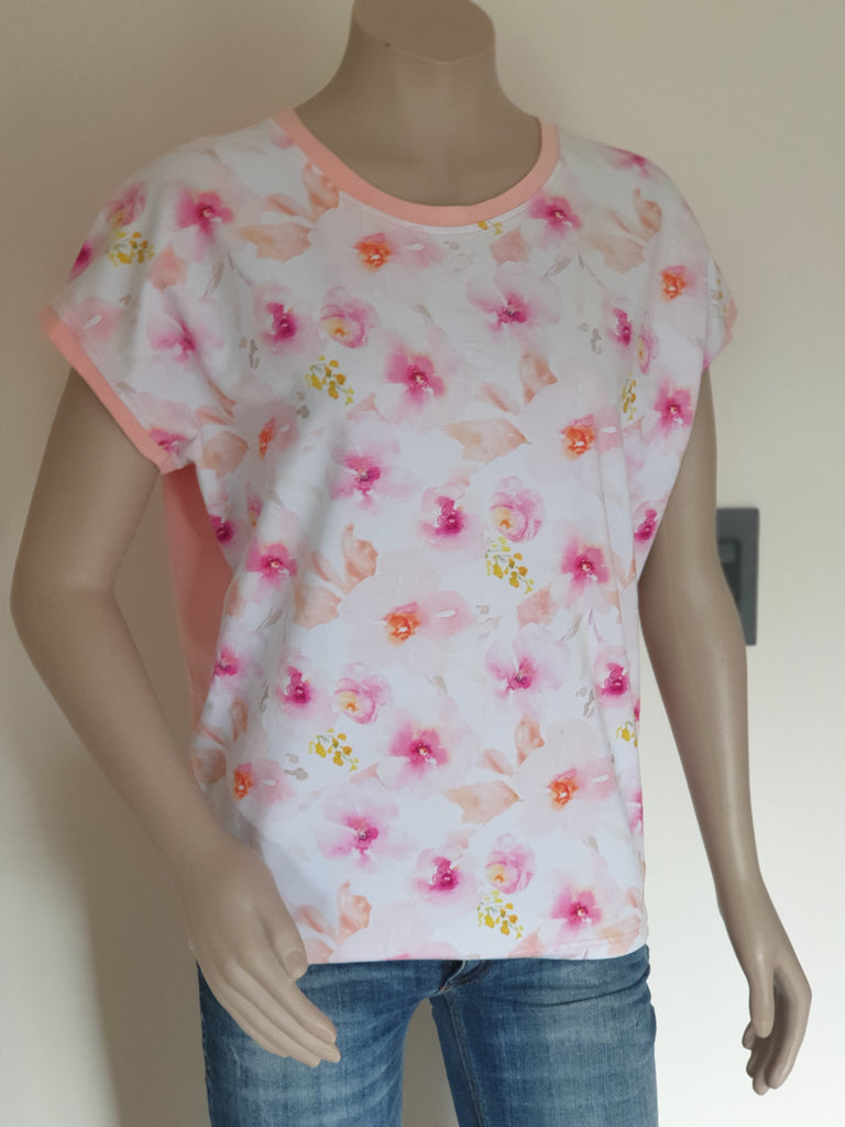 Slouchy Tee - Peach Floral