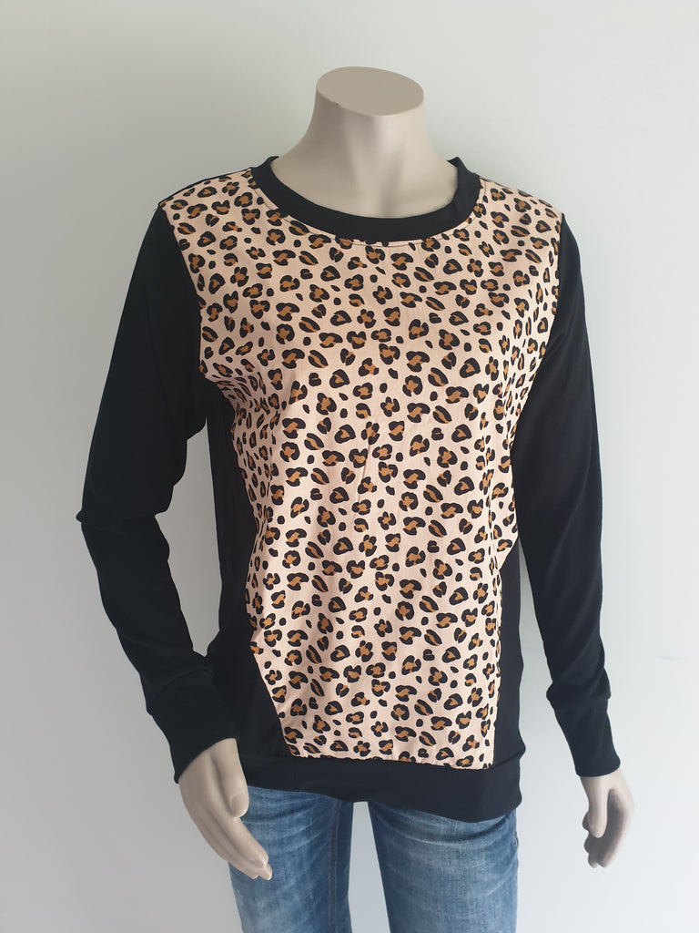 Black Merino Animal Print Jumper