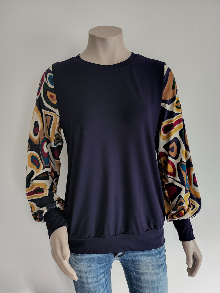 Navy Retro Romance Top