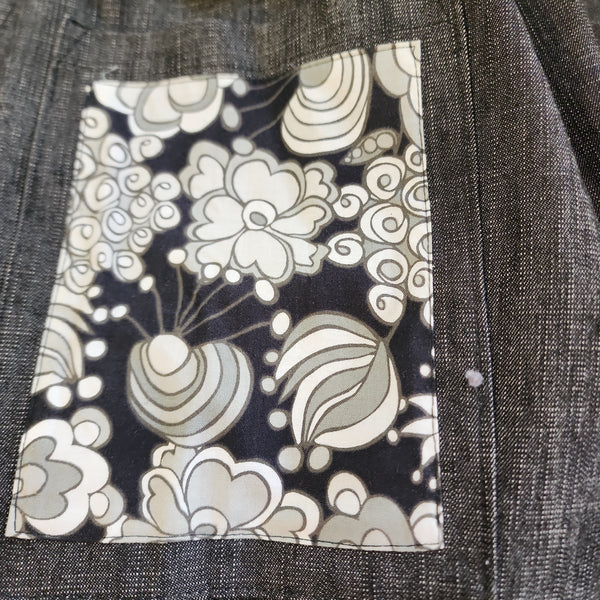 Pocket Washed Black  Long Shorts - knee lenght