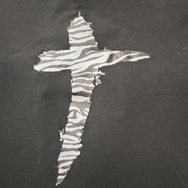 Black Tee with Silver Print