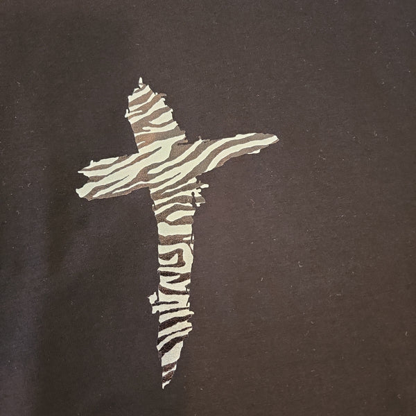 Vinyl Print Long Sleeve Stripe Tee