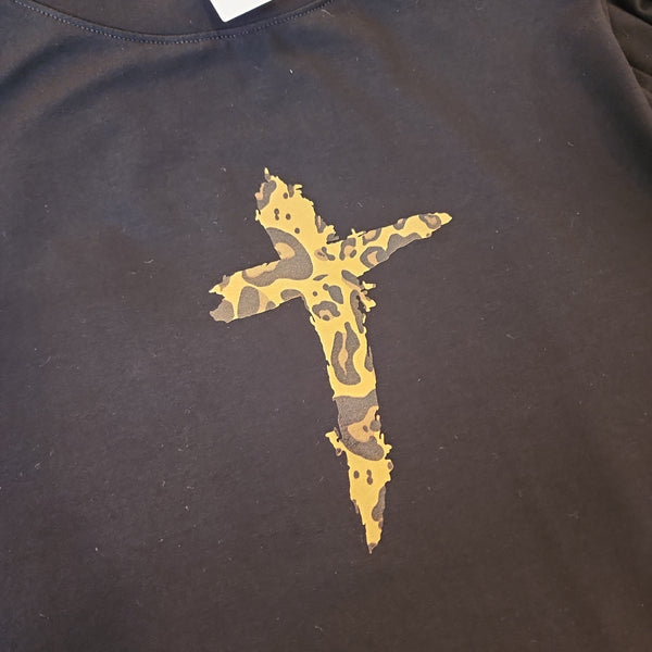 Vinyl Print Long Sleeve Stripe Tee