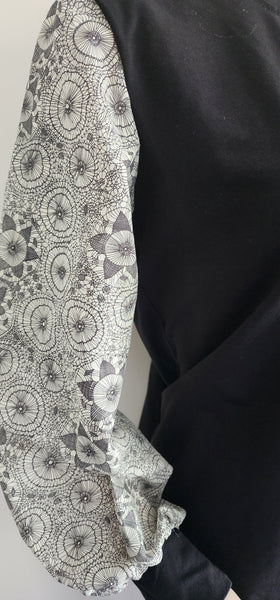 Black Cotton Silk  Top