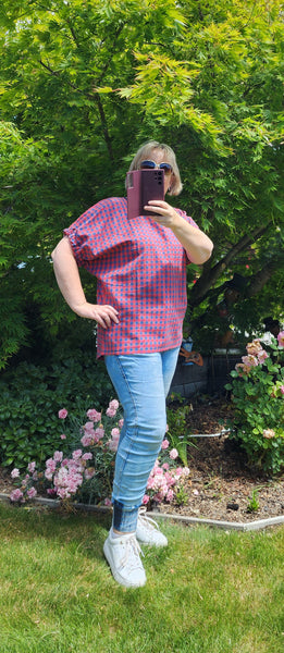 Red & Blue Gingham Linen DixieTop