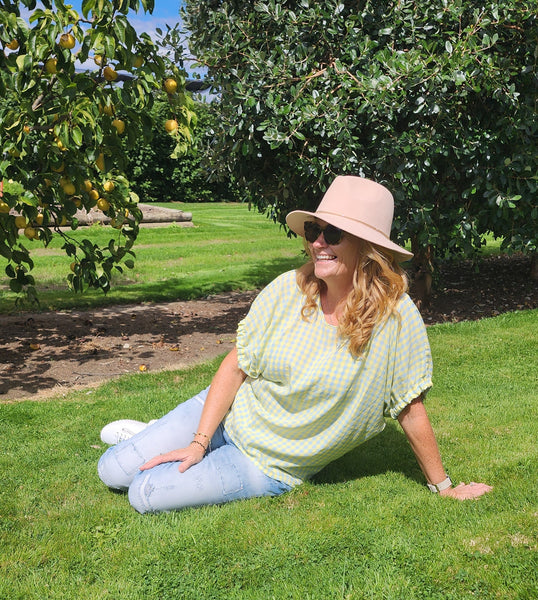 Yellow & Blue Gingham DixieTop