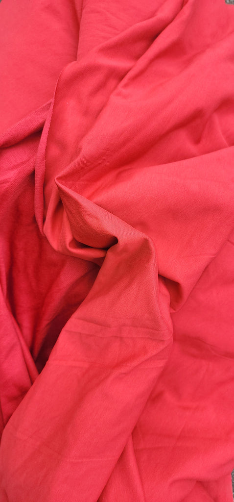 French Terry Rose Red Fabric
