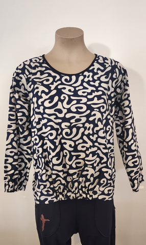 Cotton Navy / Cream Rosella Tops