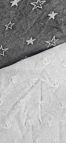 French Terry Anchor & Star Knit Fabric