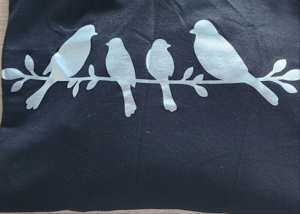 Vinyl Print Long Sleeve Stripe Tee