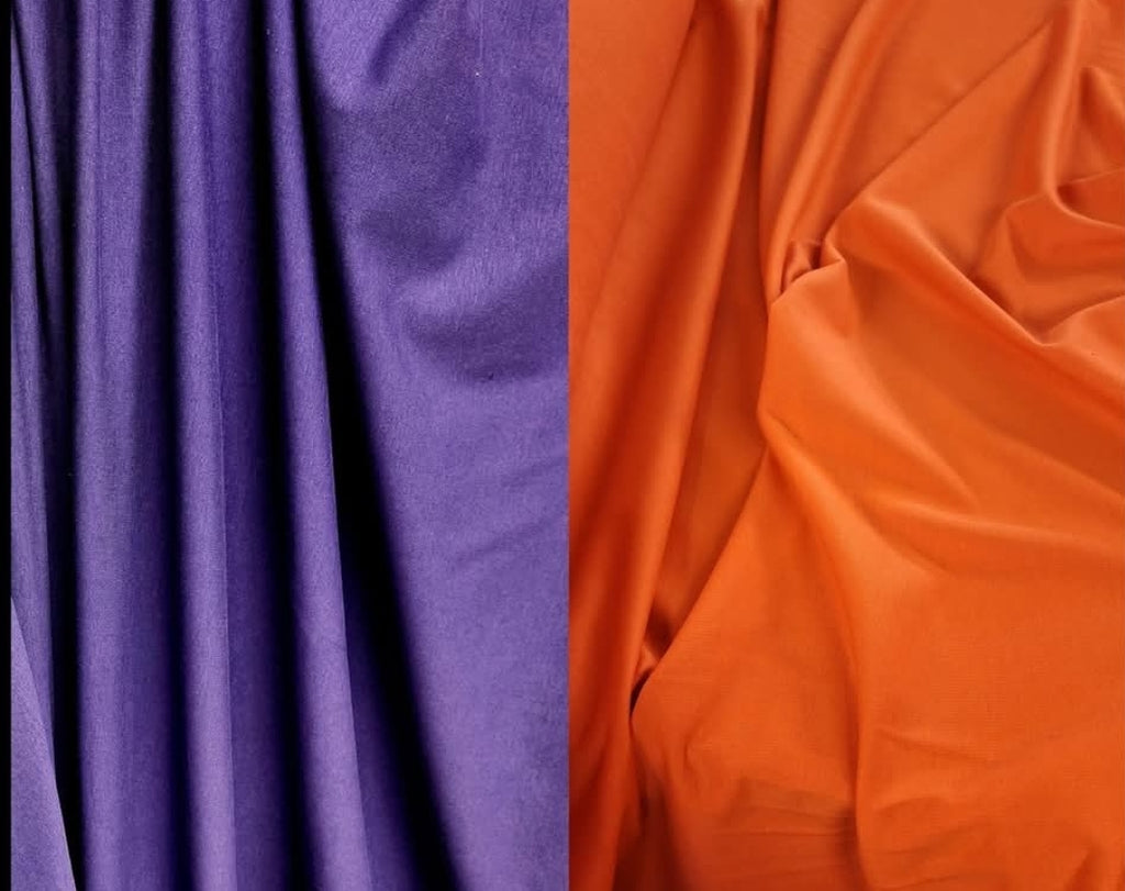 French Terry Purple or Orange Fabric