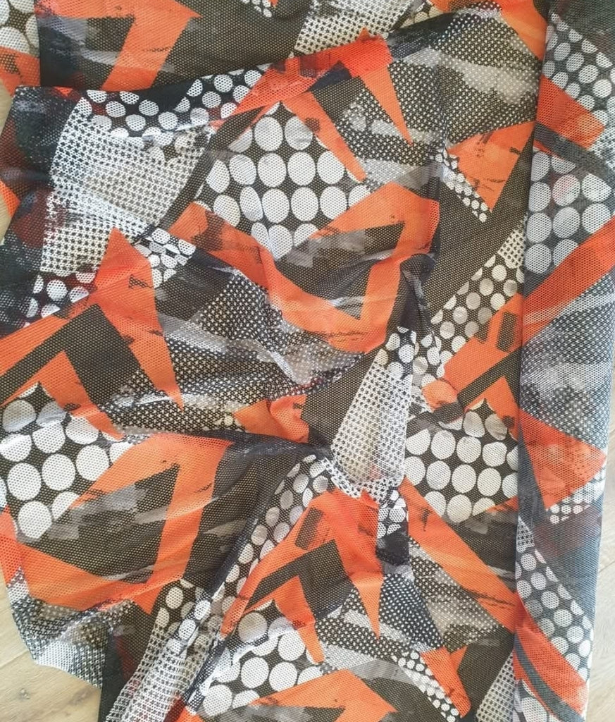 Orange Black Fabric