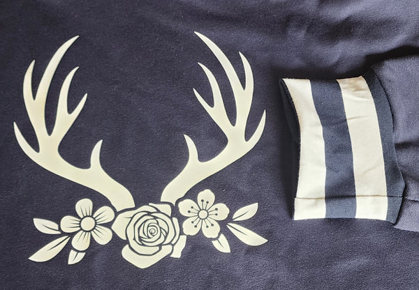 Navy Print  Hoody