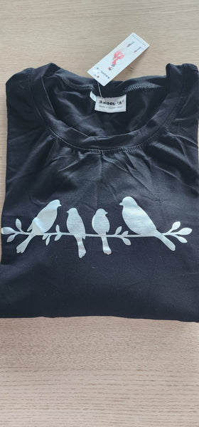 Vinyl Print Long Sleeve Stripe Tee