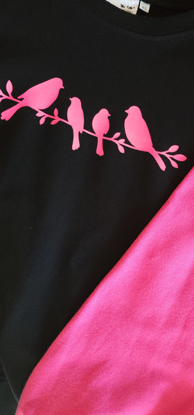 Pink & Black Print Sweatshirt