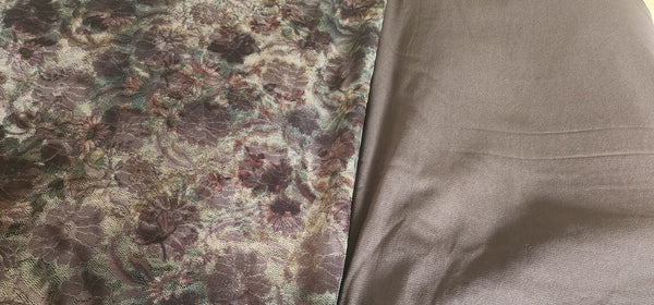 Choc Floral Mesh Polyester Spandex Fabric