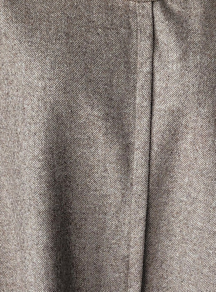 Herringbone Wool Taupe  Cape with Scalf