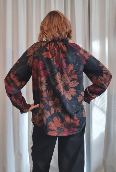 Autumn Print Ruffle Top