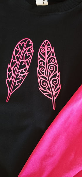 Pink & Black Print Sweatshirt