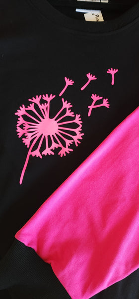 Pink & Black Print Sweatshirt