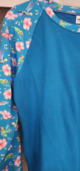 Blue Floral Bird Sweatshirt