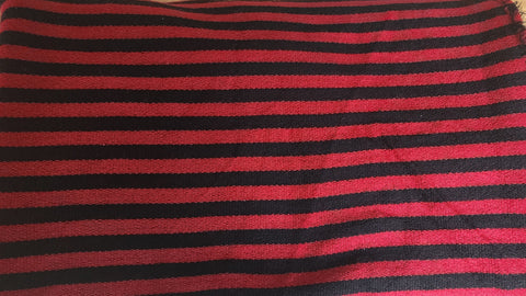 Merino Red & Black Stripe Fabric