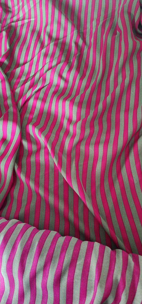Pink & Green Stripe Fabric