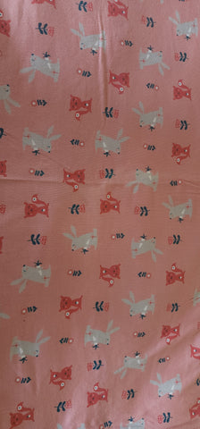 Rabbit & Squirel  Cotton Spandex Fabric