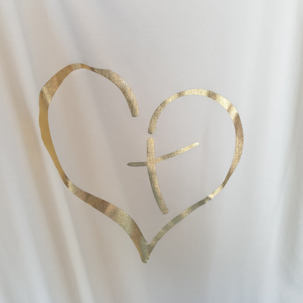 Cream with Gold Print