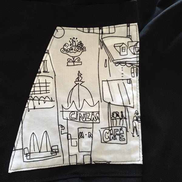 Pocket Black  Long Shorts - knee lenght