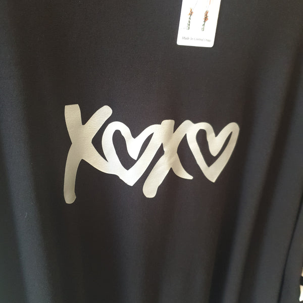 Vinyl Print Long Sleeve Stripe Tee