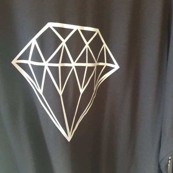 Vinyl Print Long Sleeve Stripe Tee