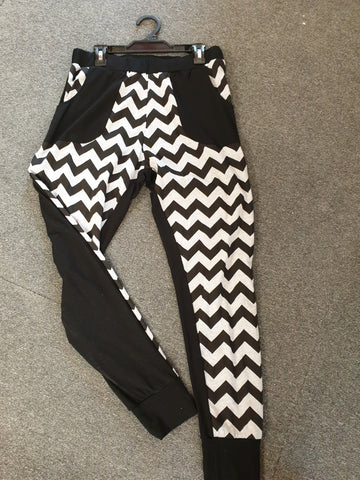 Black and Grey Chevron Pants