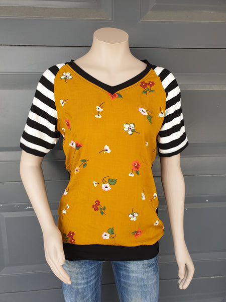Mustard Stripe Top