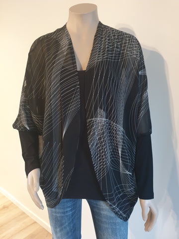 Black & White Chiffon Kimono