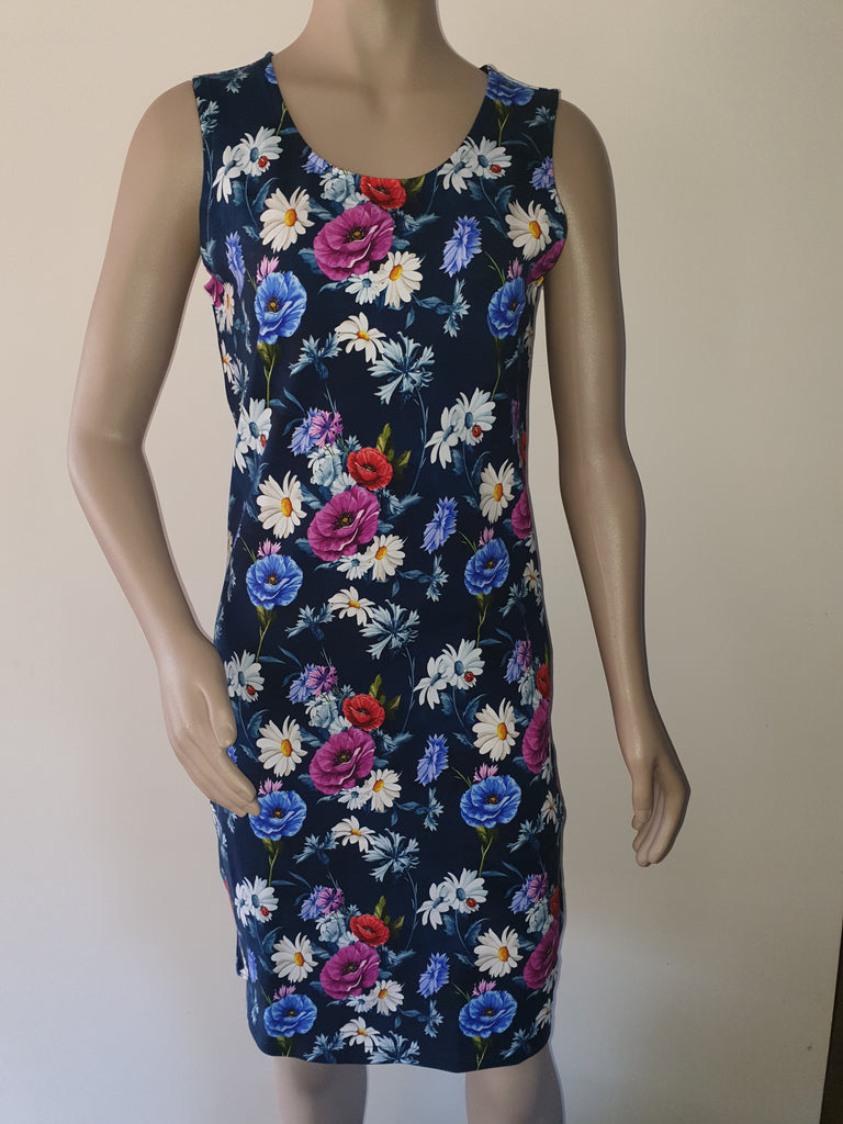 Navy Floral Singlet Dress