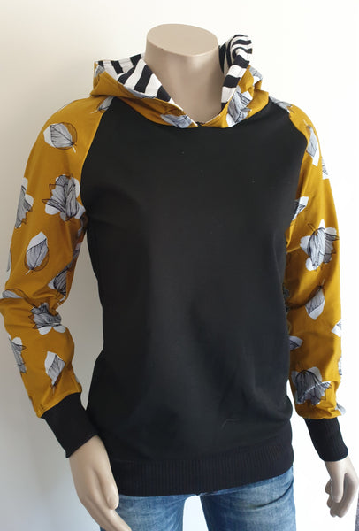 Mustard Print  Hoody