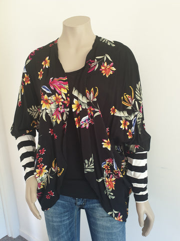 Black Floral Kimono