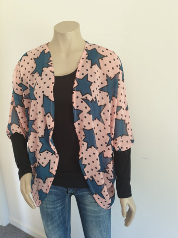 Pink Star Chiffon Kimono