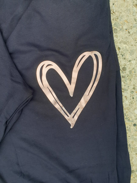 3/4 Navy Rose Gold  Print Pants