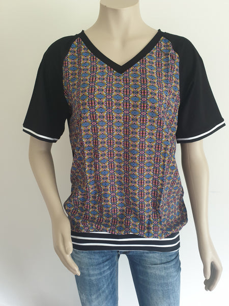 Black Multi Colour Top
