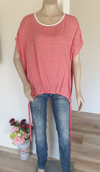 Gingham Tie Top