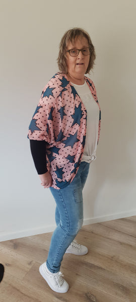 Pink Star Chiffon Kimono