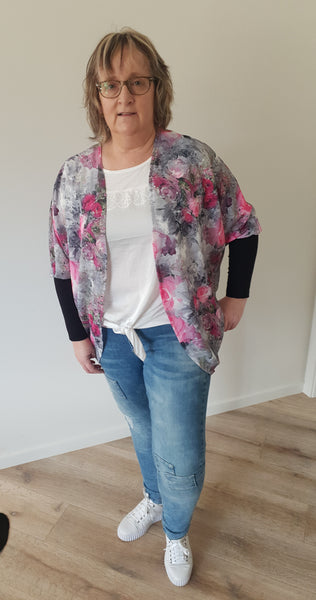 Pink & Grey Kimono