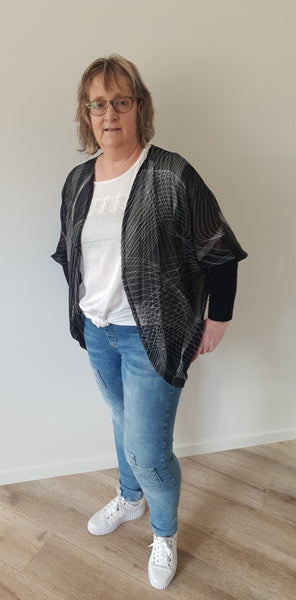 Black & White Chiffon Kimono
